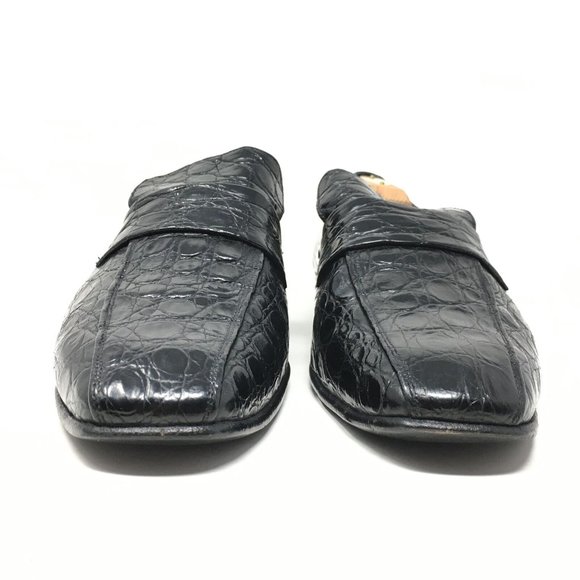 Men\'s Bally Slip On Loafers Dress Shoes Size 10 Black Full Genuine Alligator main image 3